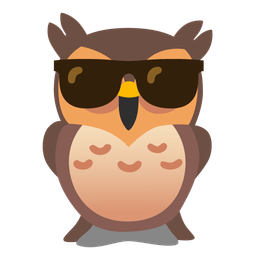 Smiling face with sunglasses and Owl