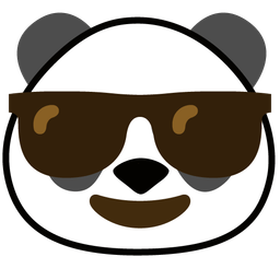 Smiling face with sunglasses and Panda