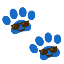 Smiling face with sunglasses and Paw prints