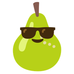 Smiling face with sunglasses and Pear