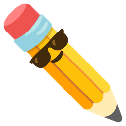 Smiling face with sunglasses and Pencil