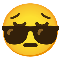 smiling face with sunglasses and pensive face