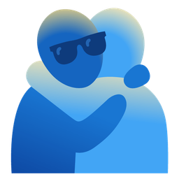 Smiling face with sunglasses and People hugging