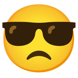 Smiling face with sunglasses and Persevering face