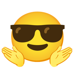 Smiling face with sunglasses and Person shrugging