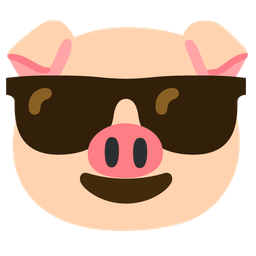 Smiling face with sunglasses and Pig face