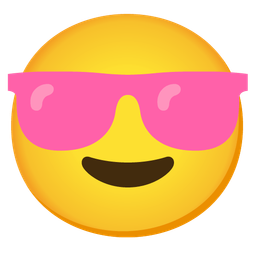Smiling face with sunglasses and Pink heart