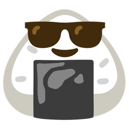 Smiling face with sunglasses and Rice ball