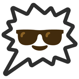 Smiling face with sunglasses and Right anger bubble