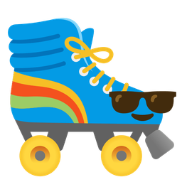 Smiling face with sunglasses and Roller skate