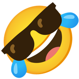 Smiling face with sunglasses and Rolling on the floor laughing