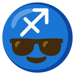 Smiling face with sunglasses and Sagittarius
