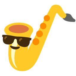 Smiling face with sunglasses and Saxophone