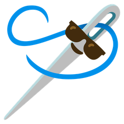 Smiling face with sunglasses and Sewing needle