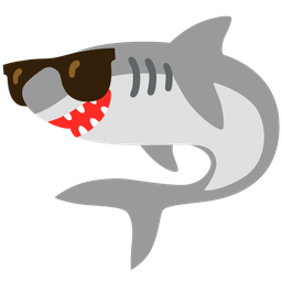Smiling face with sunglasses and Shark