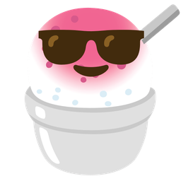 Smiling face with sunglasses and Shaved ice