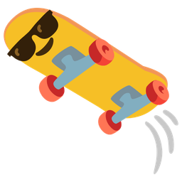 Smiling face with sunglasses and Skateboard