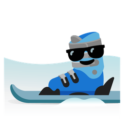 Smiling face with sunglasses and Skis