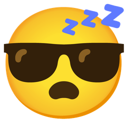 smiling face with sunglasses and sleeping face