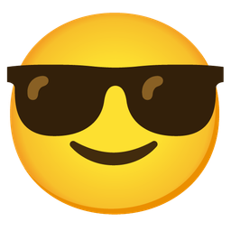 Smiling face with sunglasses and Slightly smiling face