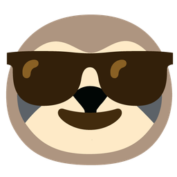 Smiling face with sunglasses and Sloth