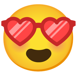 Smiling face with sunglasses and Smiling face with heart-eyes
