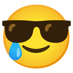 Smiling face with sunglasses and Smiling face with tear