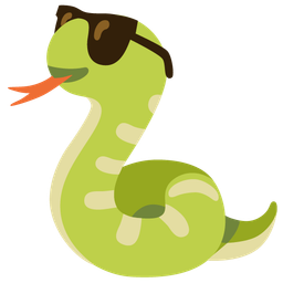 Smiling face with sunglasses and Snake