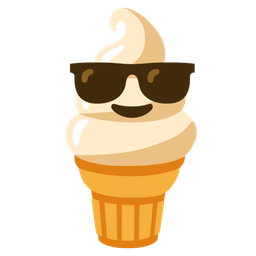 Smiling face with sunglasses and Soft ice cream