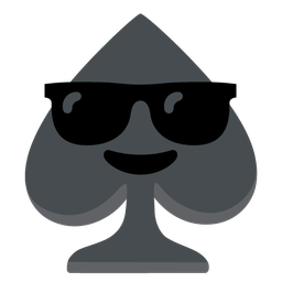 Smiling face with sunglasses and Spade suit