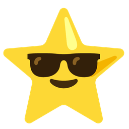Smiling face with sunglasses and Star