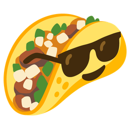 Smiling face with sunglasses and Taco
