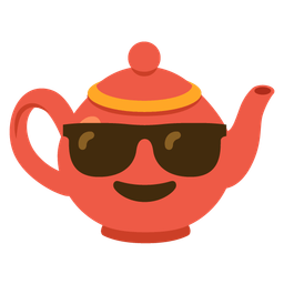 Smiling face with sunglasses and Teapot