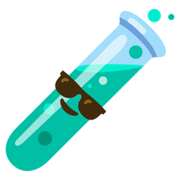 Smiling face with sunglasses and Test tube