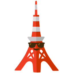 Smiling face with sunglasses and Tokyo tower