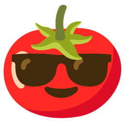 Smiling face with sunglasses and Tomato