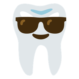 Smiling face with sunglasses and Tooth