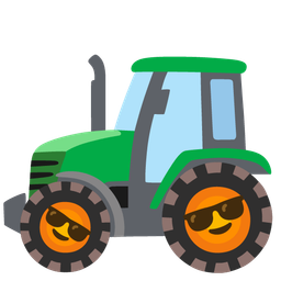 Smiling face with sunglasses and Tractor