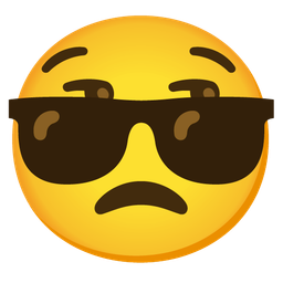 smiling face with sunglasses and unamused face