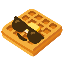 Smiling face with sunglasses and Waffle