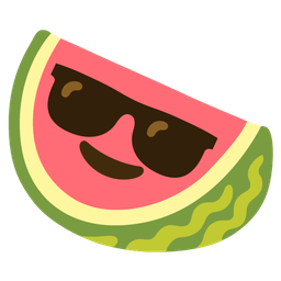 Smiling face with sunglasses and Watermelon