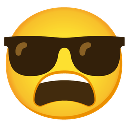 Smiling face with sunglasses and Weary face