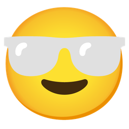 Smiling face with sunglasses and White heart