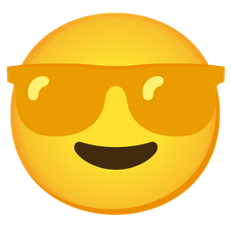 Smiling face with sunglasses and Yellow heart