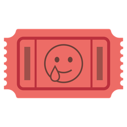 smiling face with tear and admission tickets