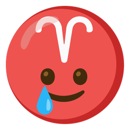 smiling face with tear and Aries