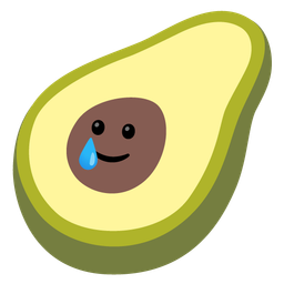 smiling face with tear and avocado