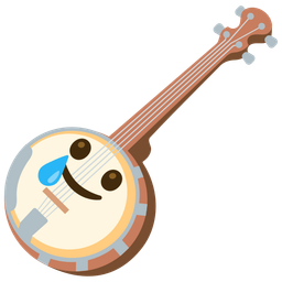smiling face with tear and banjo