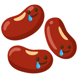 smiling face with tear and beans