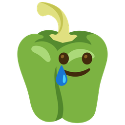 smiling face with tear and bell pepper
